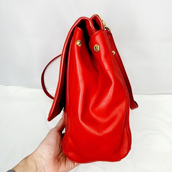 Diane Von Furstenberg Red Leather New Harper Charlotte Shoulder Bag - Picture 7 of 16
